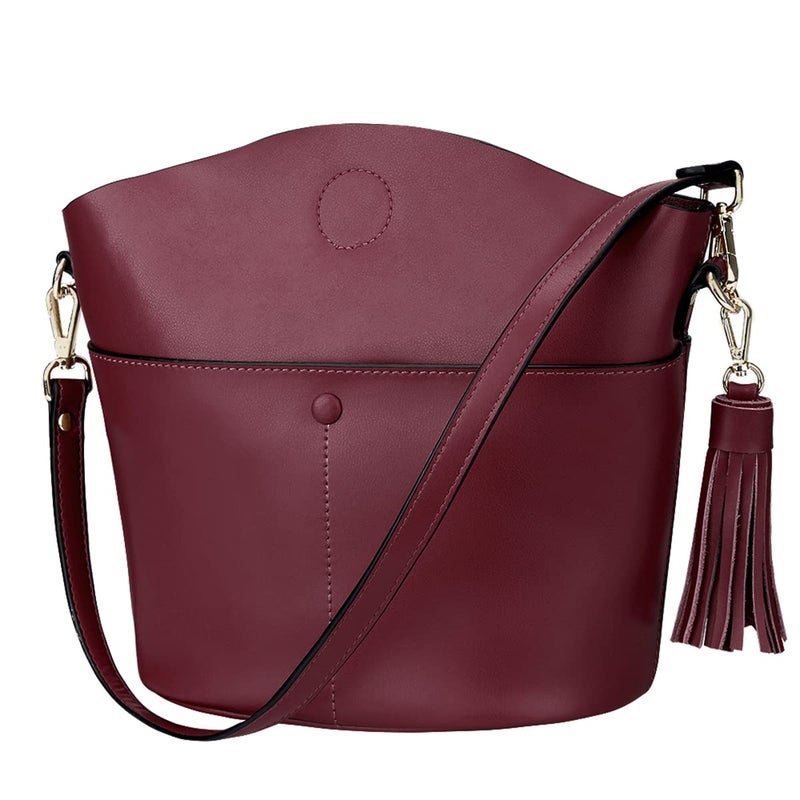 S-ZONE Women Cowhide Genuine Leather Small Crossbody Bag Shoulder Purse Handbag - Image 1